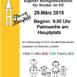 Ankündigung der Familienmesse am Palmsonntag 2015